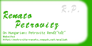 renato petrovitz business card